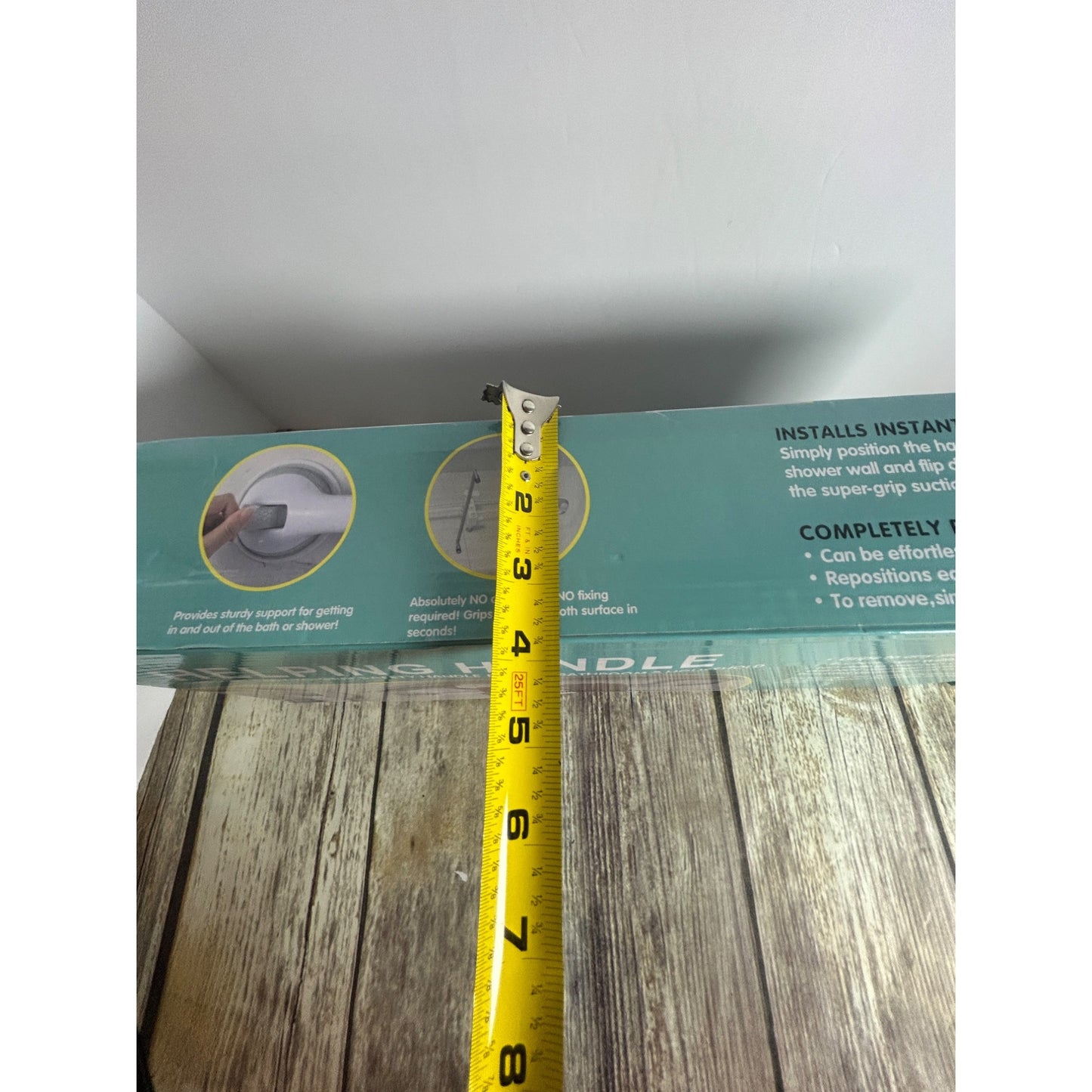 Helping Handle Suction Cups Safety Bar 2 Pack For Bathroom & Household Easy-To-Install Non-Porous Surfaces Safe Grips