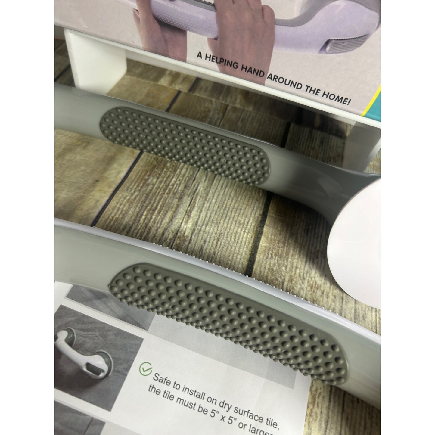 Helping Handle Suction Cups Safety Bar 2 Pack For Bathroom & Household Easy-To-Install Non-Porous Surfaces Safe Grips