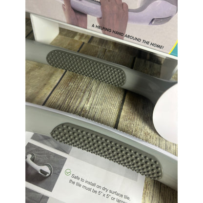 Helping Handle Suction Cups Safety Bar 2 Pack For Bathroom & Household Easy-To-Install Non-Porous Surfaces Safe Grips