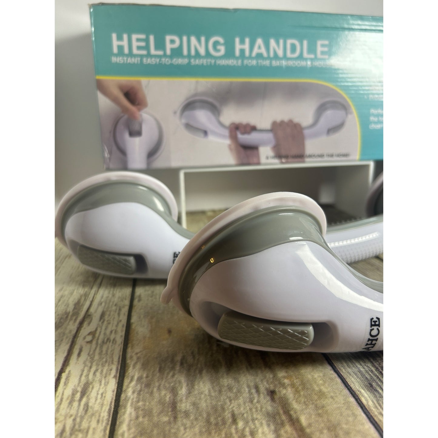 Helping Handle Suction Cups Safety Bar 2 Pack For Bathroom & Household Easy-To-Install Non-Porous Surfaces Safe Grips
