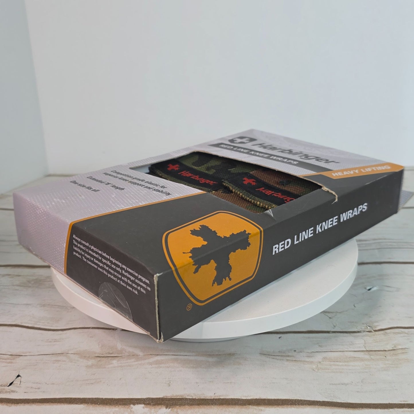 Harbinger Red Line Knee Wraps Camouflage Heavy Lifting Support 78" Elastic One Size Fits All