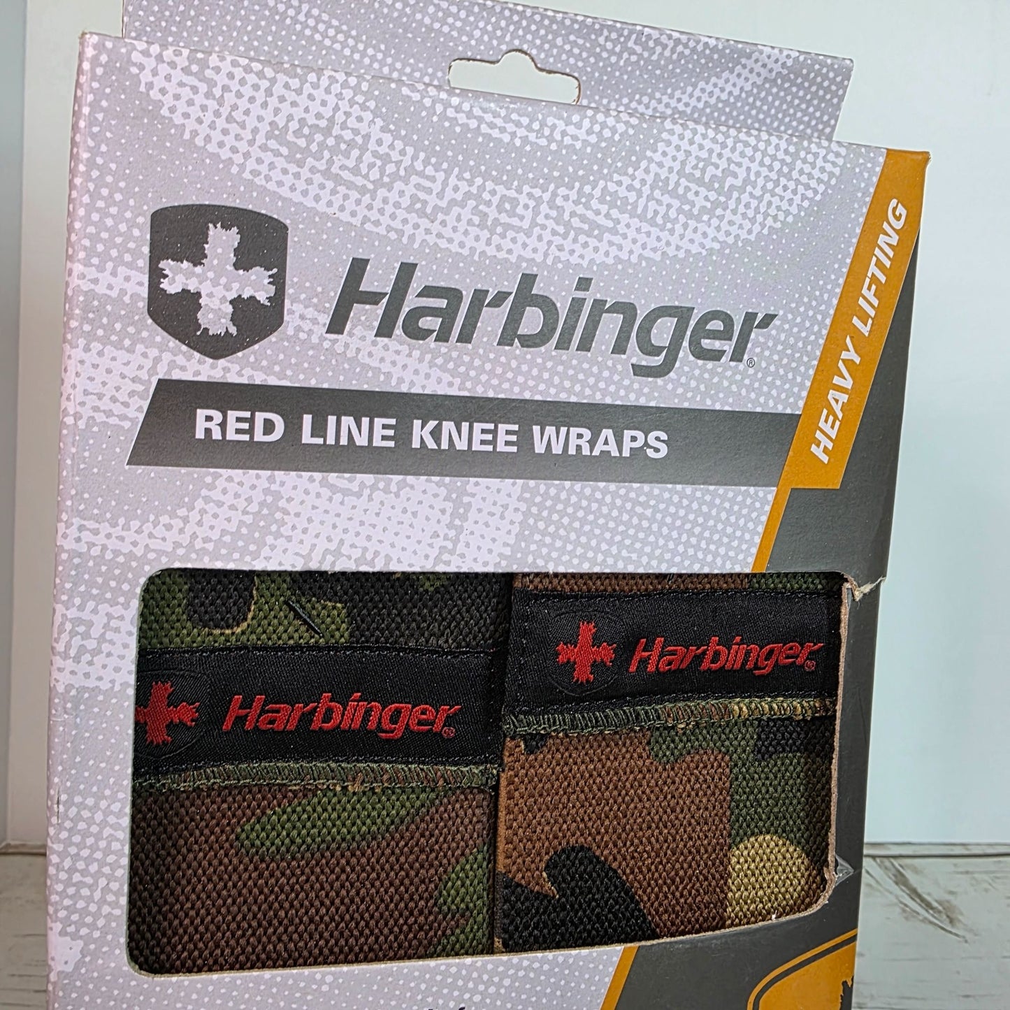 Harbinger Red Line Knee Wraps Camouflage Heavy Lifting Support 78" Elastic One Size Fits All