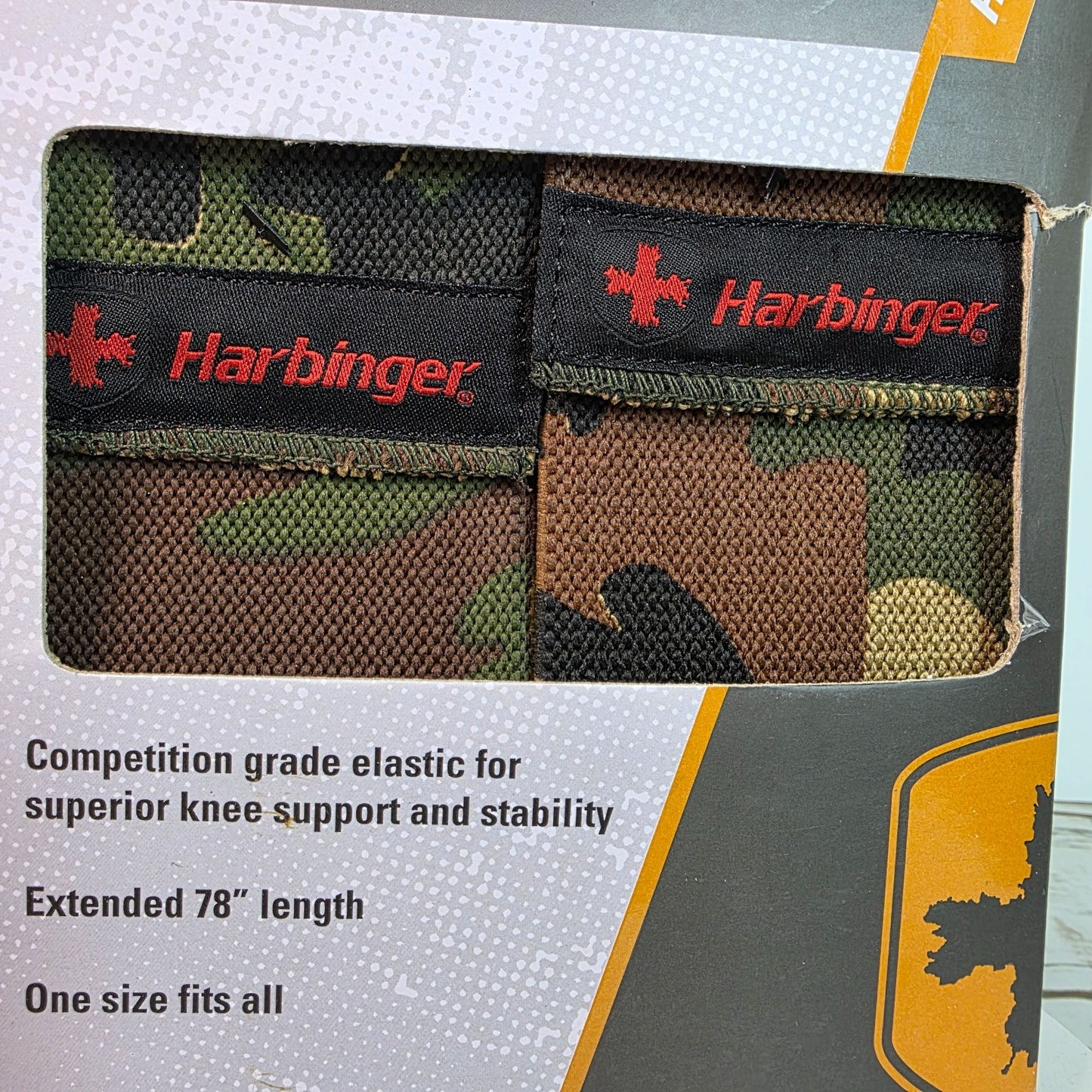 Harbinger Red Line Knee Wraps Camouflage Heavy Lifting Support 78" Elastic One Size Fits All