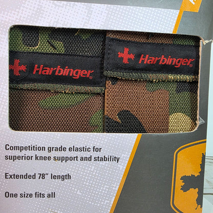 Harbinger Red Line Knee Wraps Camouflage Heavy Lifting Support 78" Elastic One Size Fits All