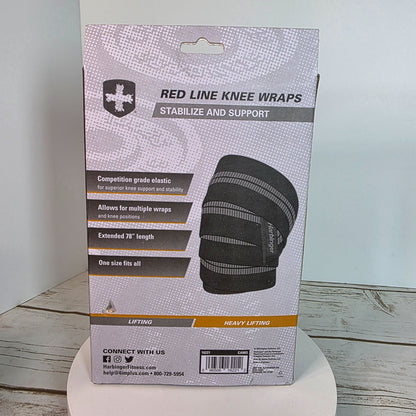 Harbinger Red Line Knee Wraps Camouflage Heavy Lifting Support 78" Elastic One Size Fits All