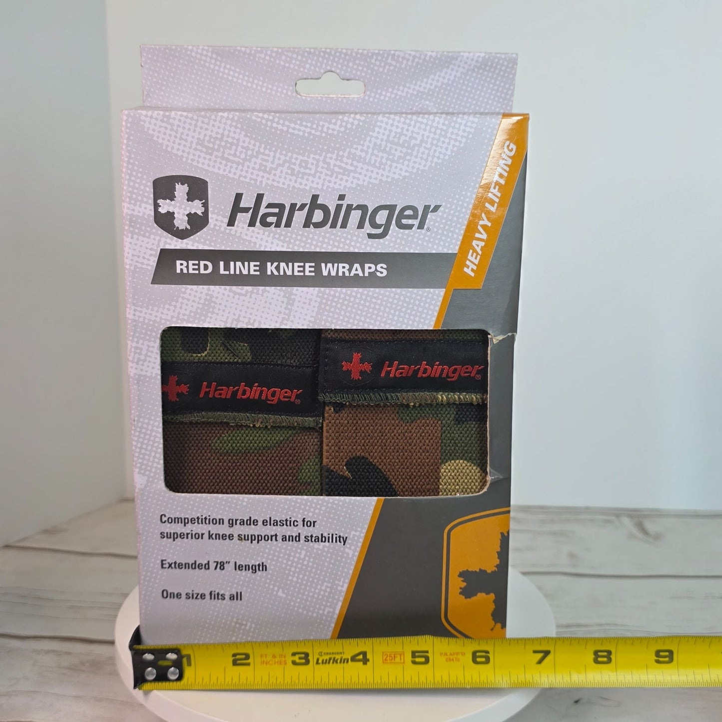 Harbinger Red Line Knee Wraps Camouflage Heavy Lifting Support 78" Elastic One Size Fits All