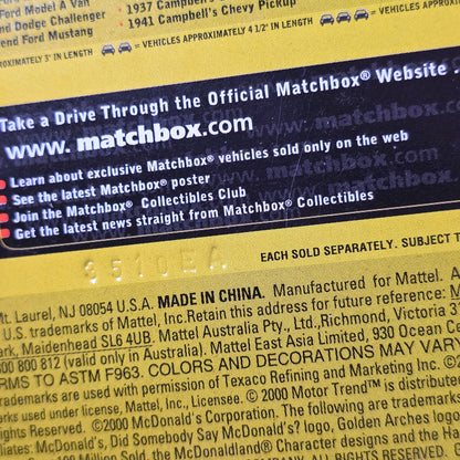 Matchbox Texaco Collectible 1939 Chevy Panel Van Die-Cast Model