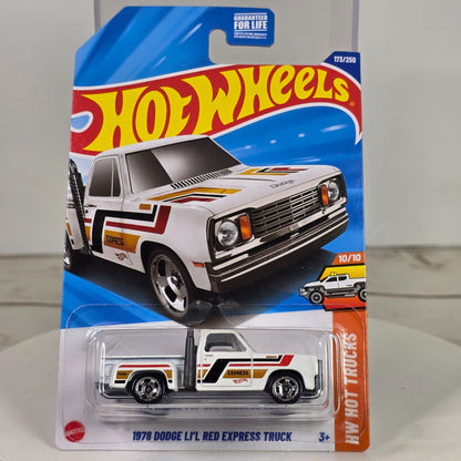 1978 Dodge Lil Red Express Truck Hot Wheels 173/250 White W/ Red Gold Stripes 1:64 Diecast Model Collectible