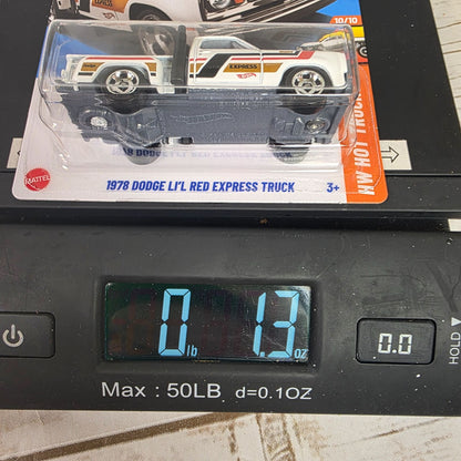 1978 Dodge Lil Red Express Truck Hot Wheels 173/250 White W/ Red Gold Stripes 1:64 Diecast Model Collectible