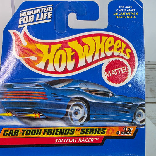 Hot Wheels Mattel Car-Toon Friends Series Saltflat Racer #1 Of 4 Cars Die-Cast Model