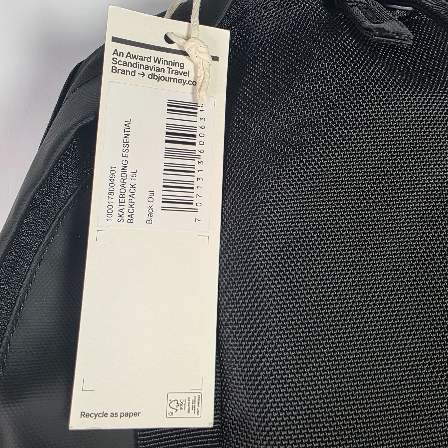 Db Scandinavian Essential 15L Backpack  Black Out  Travel & Urban Use