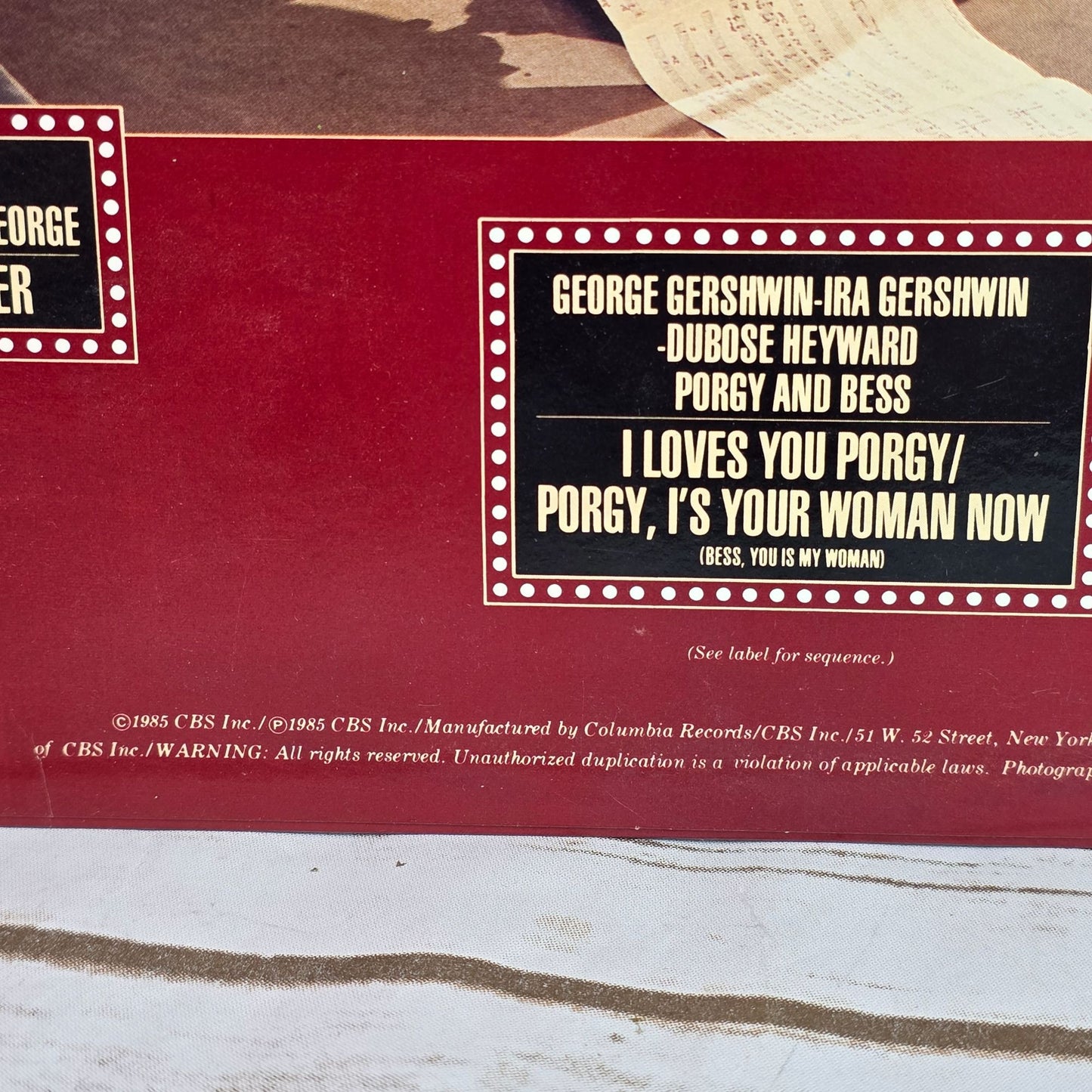 Barbra Streisand The Broadway Album Vinyl LP Columbia Records 1985