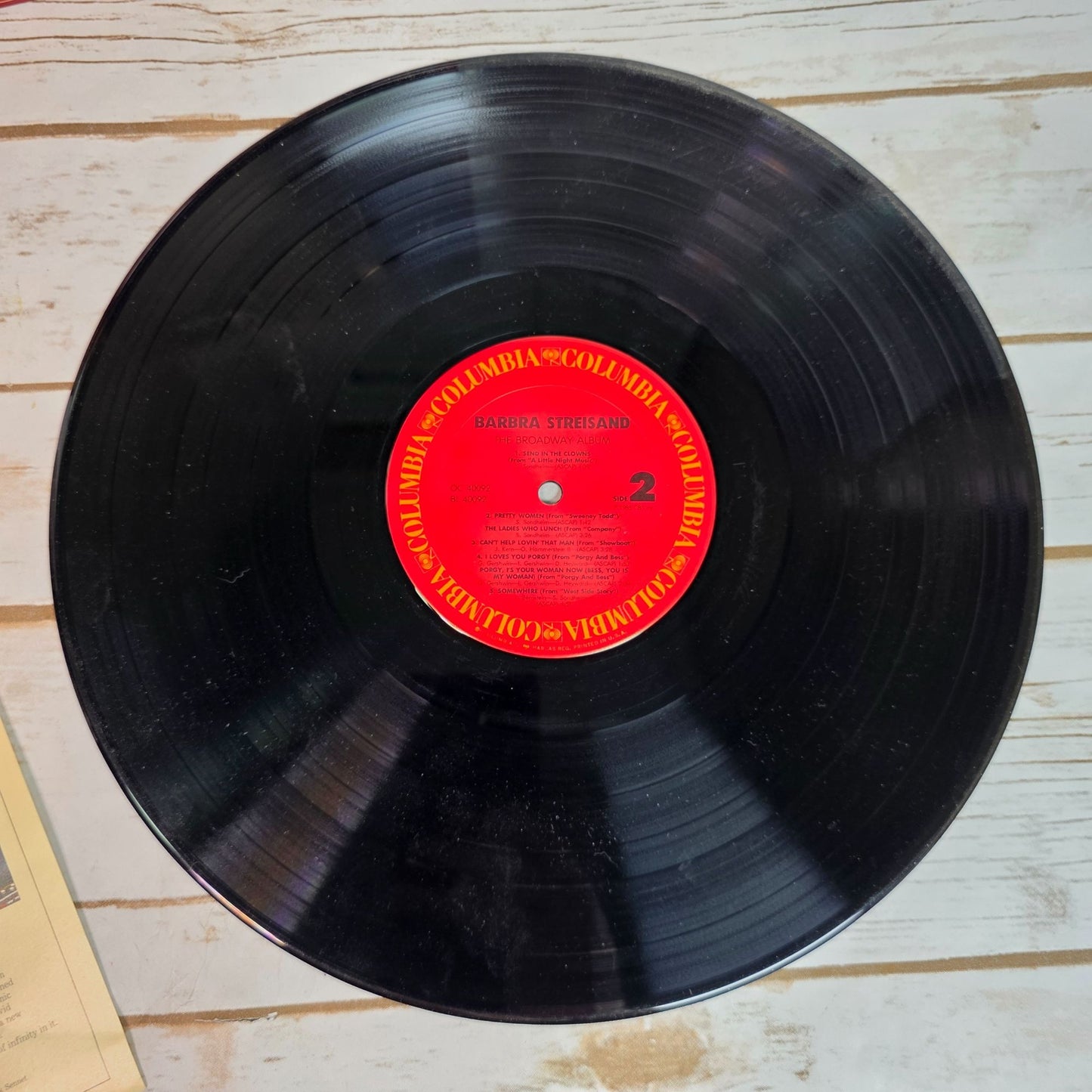 Barbra Streisand The Broadway Album Vinyl LP Columbia Records 1985