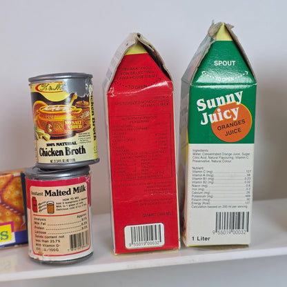 Vintage Plastic Play Food Set With Milk Juice Biscuits & More