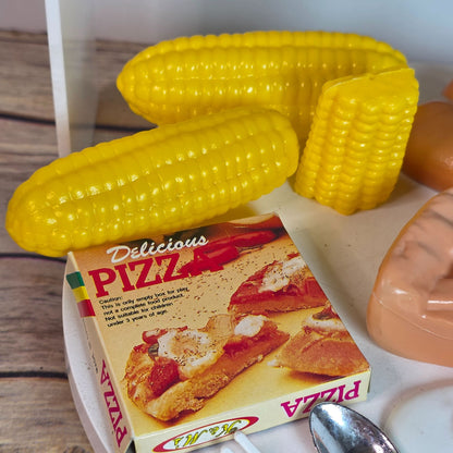 Vintage Plastic Play Food Set With Milk Juice Biscuits & More