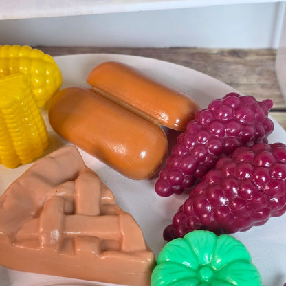Vintage Plastic Play Food Set With Milk Juice Biscuits & More