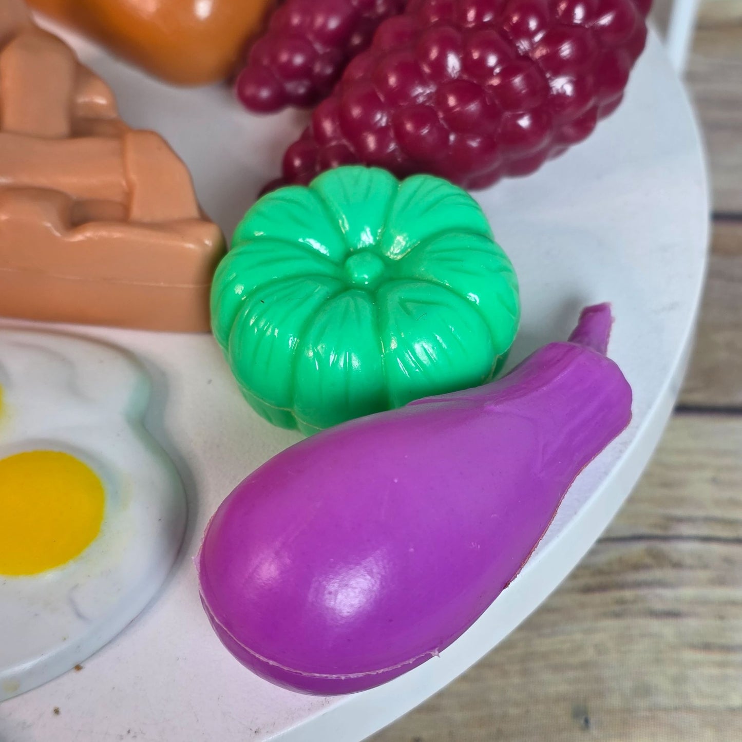 Vintage Plastic Play Food Set With Milk Juice Biscuits & More