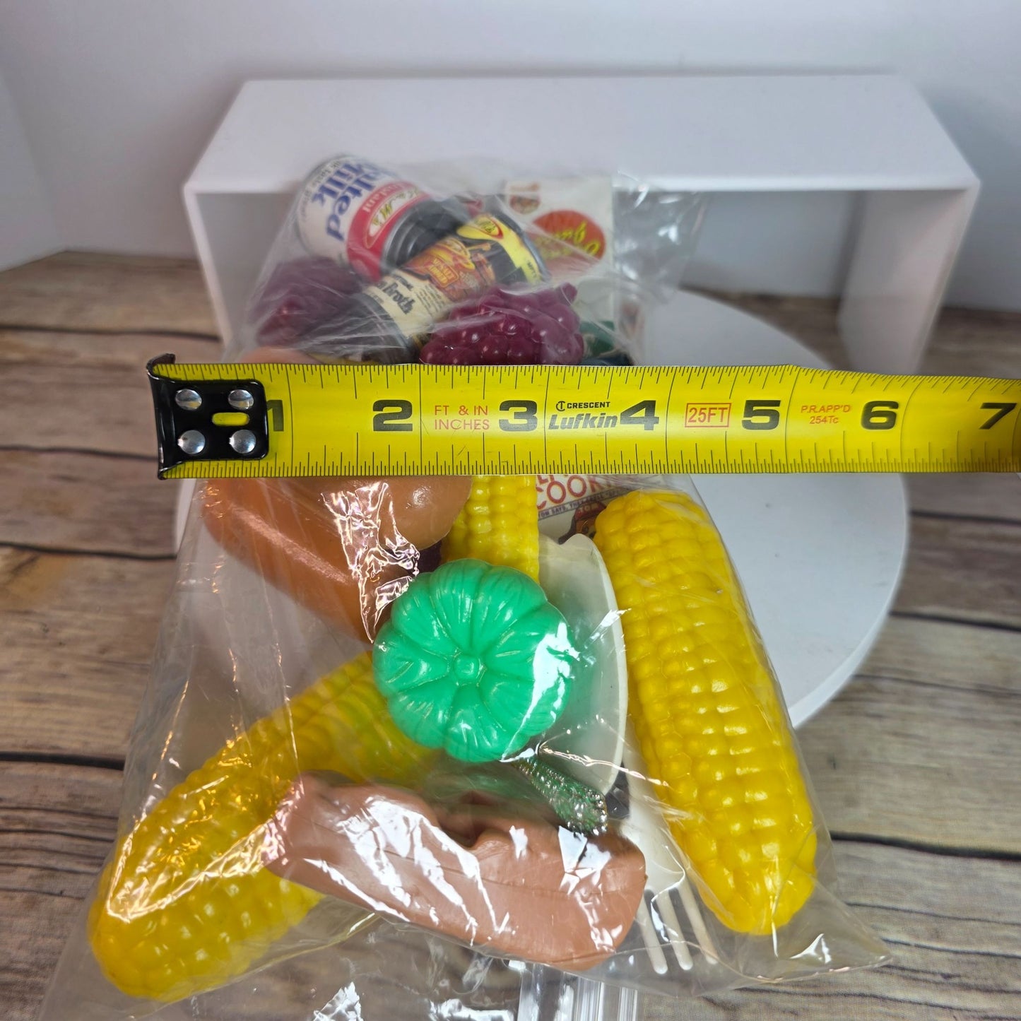 Vintage Plastic Play Food Set With Milk Juice Biscuits & More