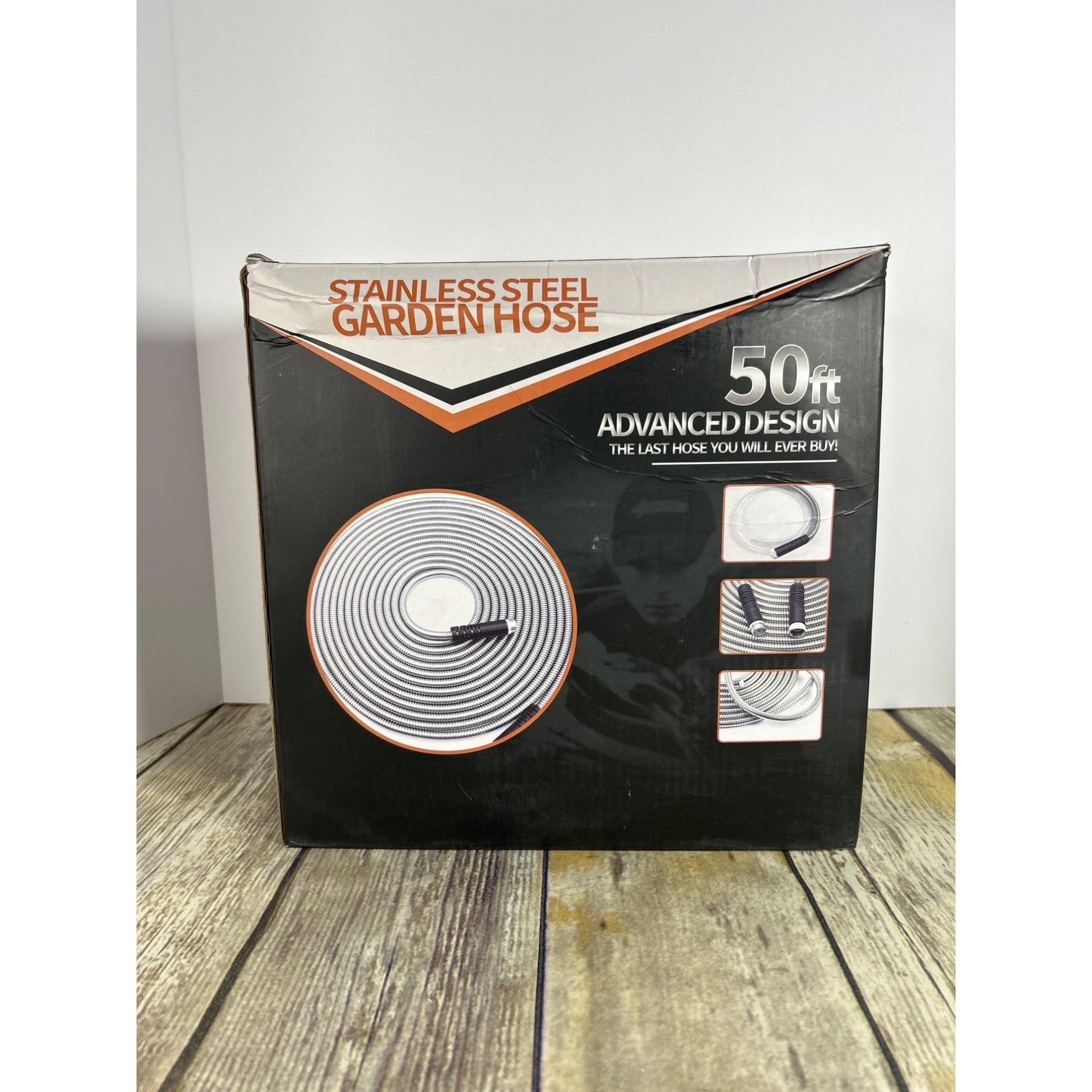 Stainless Steel Garden Hose 50 Ft Advanced Design Kink Proof Tear & Crack Proof Durable Outdoor Use