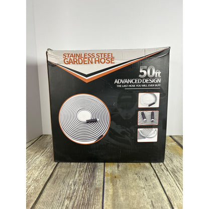 Stainless Steel Garden Hose 50 Ft Advanced Design Kink Proof Tear & Crack Proof Durable Outdoor Use