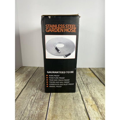 Stainless Steel Garden Hose 50 Ft Advanced Design Kink Proof Tear & Crack Proof Durable Outdoor Use