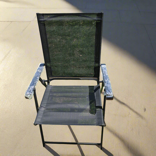 Set of 2 NWT New Room Essentials Sling Folding Patio Chairs Black 37Hx22Wx23D