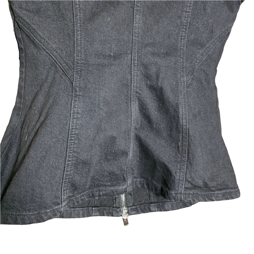 NWT New Women's Uniserval Thread Goods Co Black Denim Tank Size 6 Zipper Front