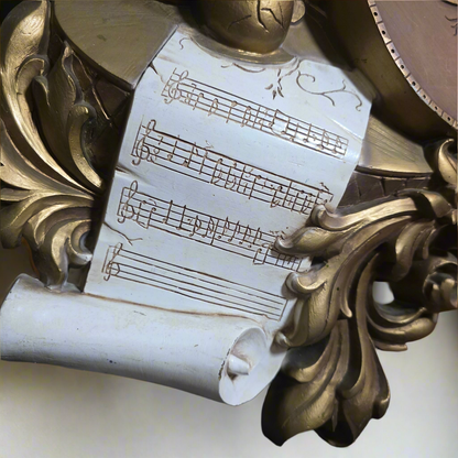 Vintage 1970s Syroco 3D Musical Wall Art Sculpture Hanging Plaque #7236 Lute Lyre Instruments Scroll