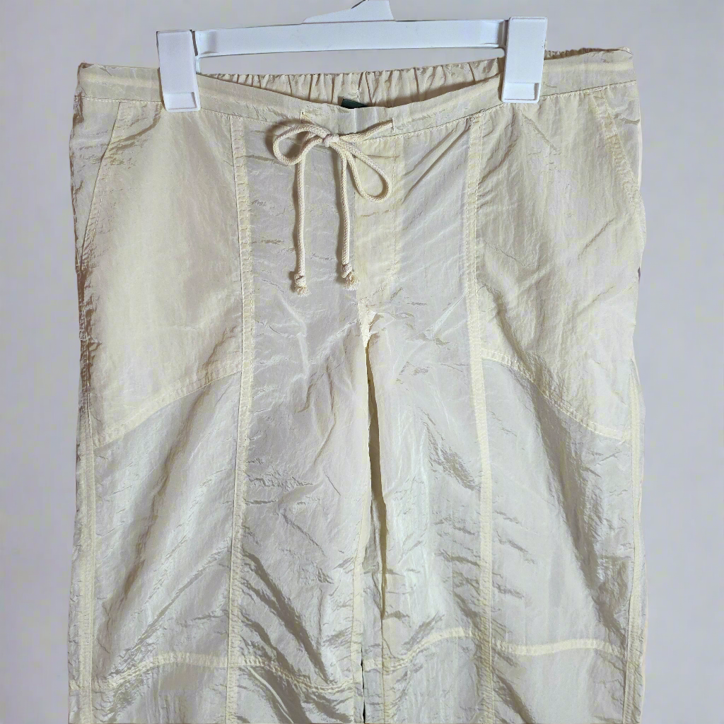 NWT New Women's Wild Fable Light Beige Swoosh Pants 492XP9 Small Tie Bottom