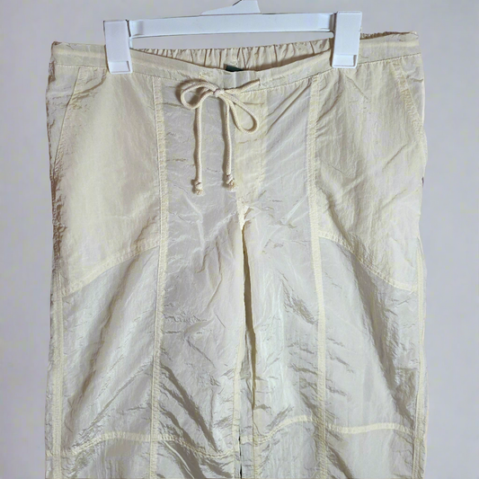 NWT New Women's Wild Fable Light Beige Swoosh Pants 492XP9 Small Tie Bottom
