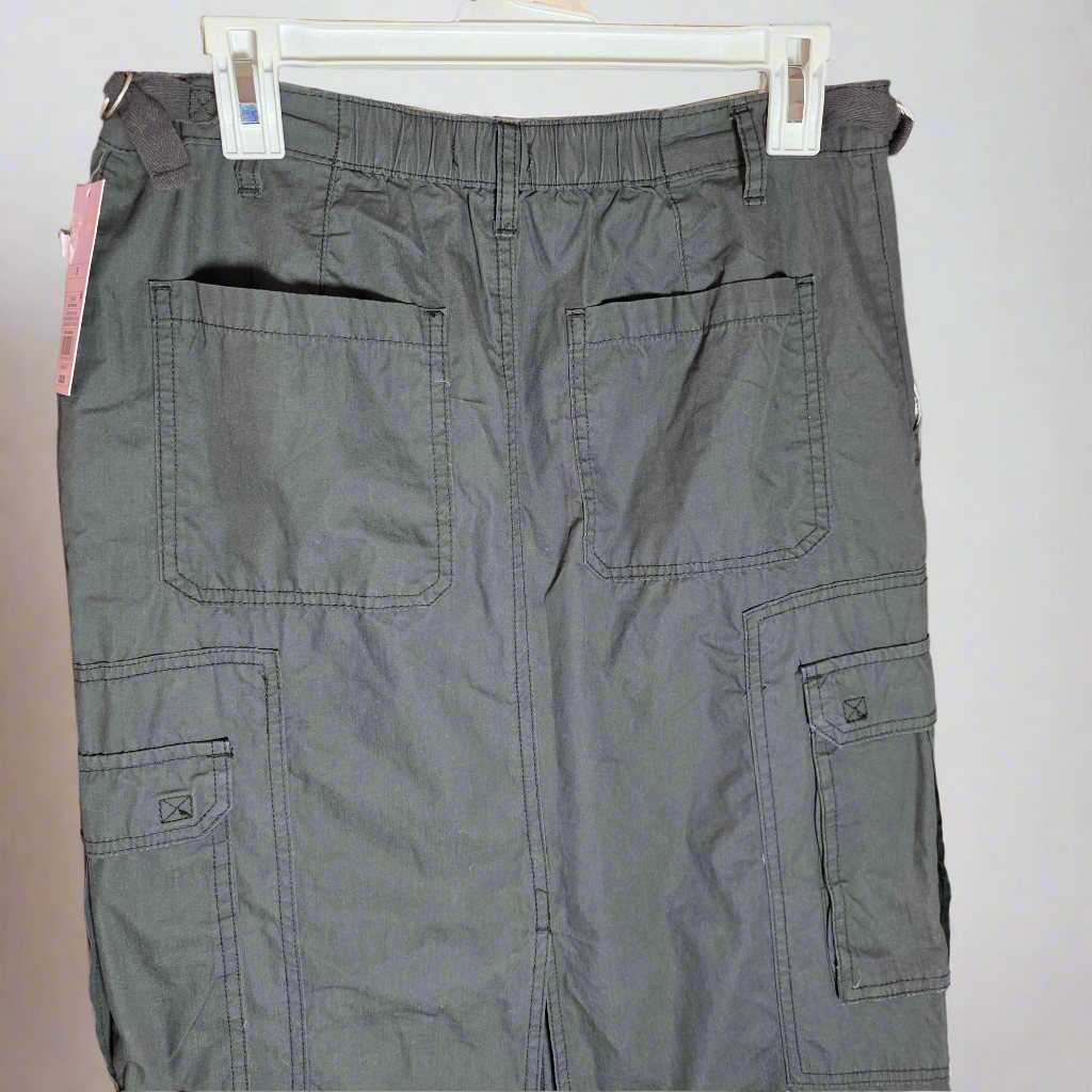 NWT New Women's Wild Fable Dark Gray Back Slit Cargo Skirt Small