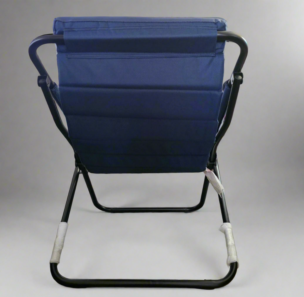 NWT New Room Essentials Collapsible Sling Chair Navy Blue 32"Hx25"Wx26"D