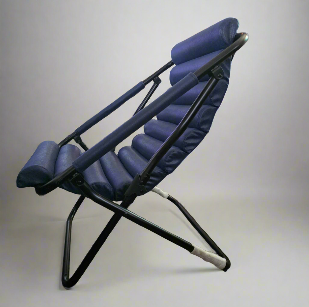 NWT New Room Essentials Collapsible Sling Chair Navy Blue 32"Hx25"Wx26"D