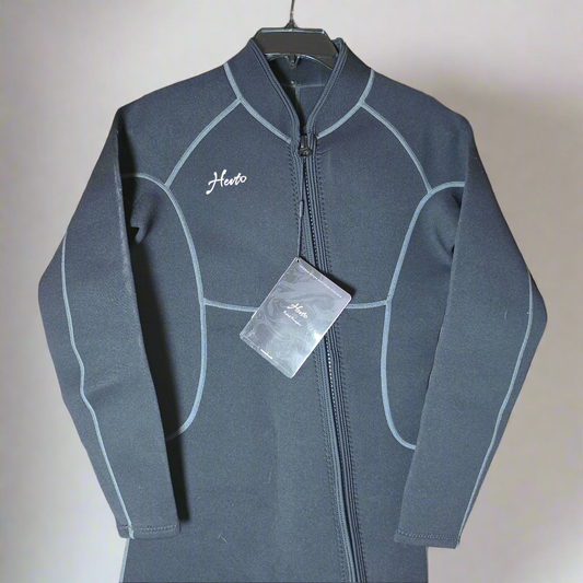 Hevto Men Wetsuits 3/2mm Neoprene Wet Suit Back Front Zip in Cold Water for Surfing Swimming Diving