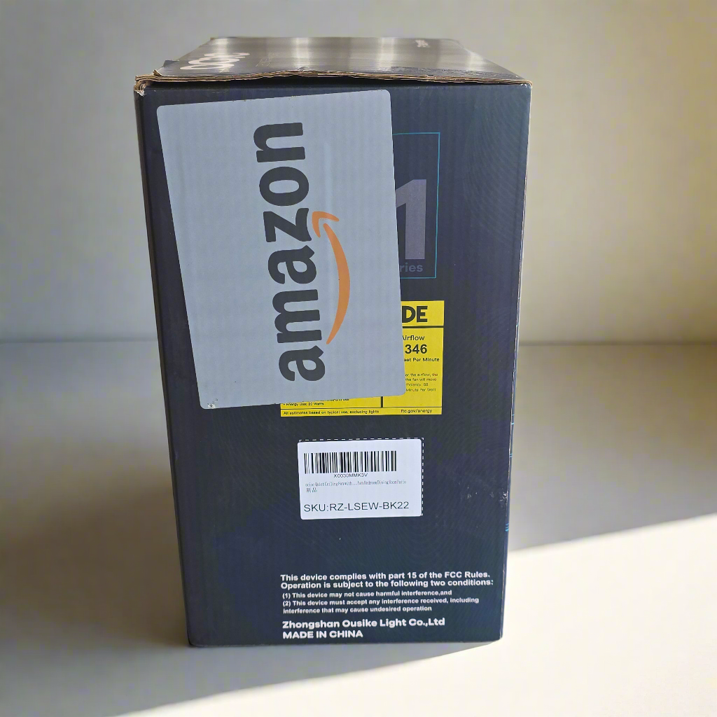 NIB New OCIOC Quiet Ceiling Fans With Lights RZ-LSEW-BK22