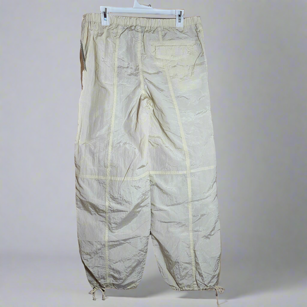 NWT New Women's Wild Fable Light Beige Swoosh Pants 492XP9 Small Tie Bottom