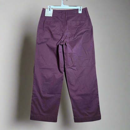 NWT New Women's A New Day Straight Leg High Rise Pants 8 R Burgundy X2EE61