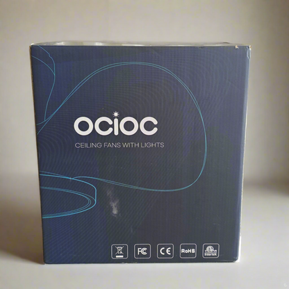 NIB New OCIOC Quiet Ceiling Fans With Lights RZ-LSEW-BK22