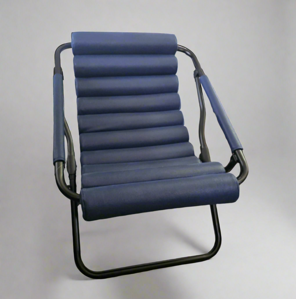NWT New Room Essentials Collapsible Sling Chair Navy Blue 32"Hx25"Wx26"D