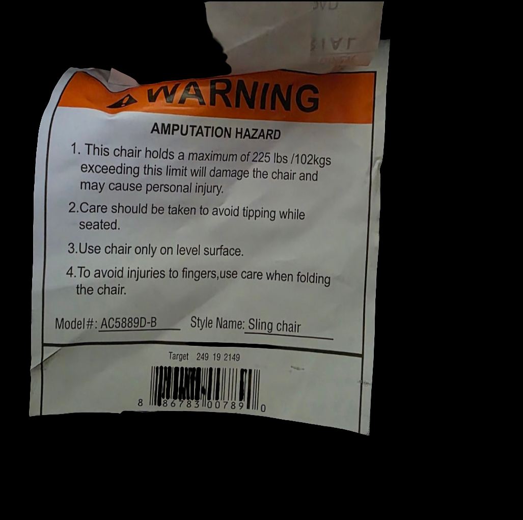 NWT New Room Essentials Collapsible Sling Chair Navy Blue 32"Hx25"Wx26"D