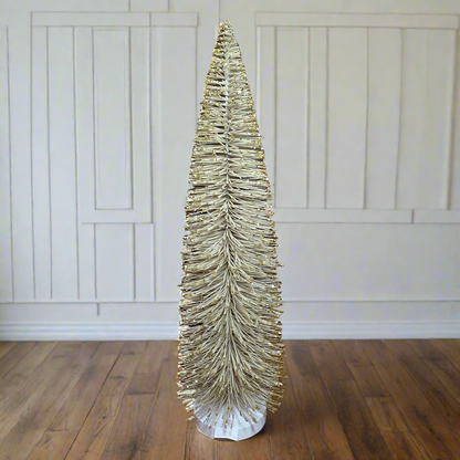 NIB New Wondershop Bottle Brush Tree 36" Gold Holiday Christmas Decor