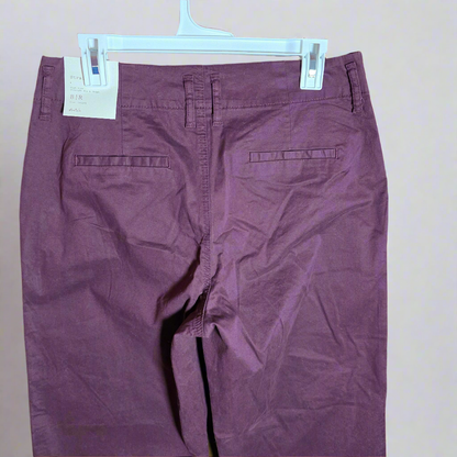 NWT New Women's A New Day Straight Leg High Rise Pants 8 R Burgundy X2EE61