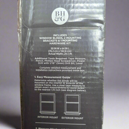 Better Homes & Gardens 30in W x 64 in L White 2 in blinds