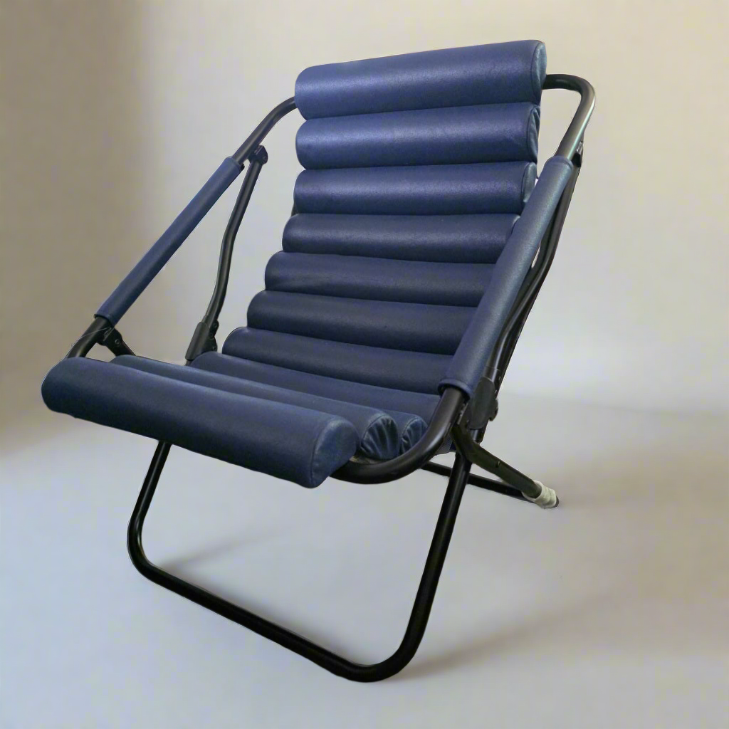 NWT New Room Essentials Collapsible Sling Chair Navy Blue 32"Hx25"Wx26"D