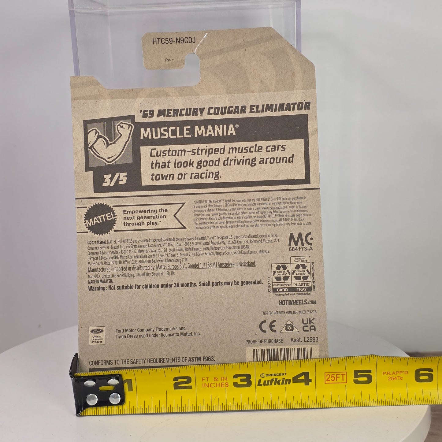 Hot Wheels 69 Mercury Cougar Eliminator Die-Cast Car 171/250  Muscle Mania Series