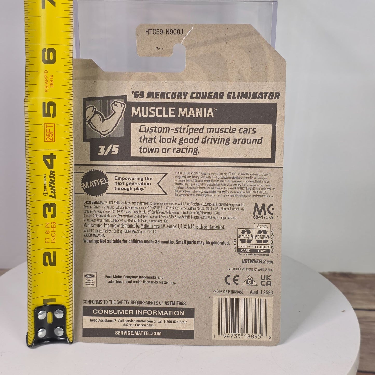 Hot Wheels 69 Mercury Cougar Eliminator Die-Cast Car 171/250  Muscle Mania Series