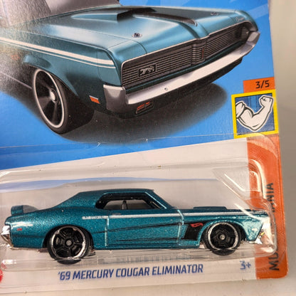 Hot Wheels 69 Mercury Cougar Eliminator Die-Cast Car 171/250  Muscle Mania Series
