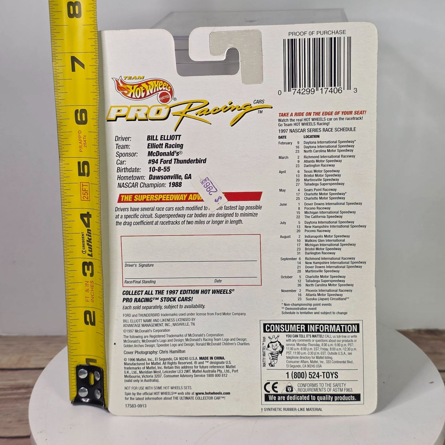 Hot Wheels Pro Racing 1997 Bill Elliott Die-Cast Car