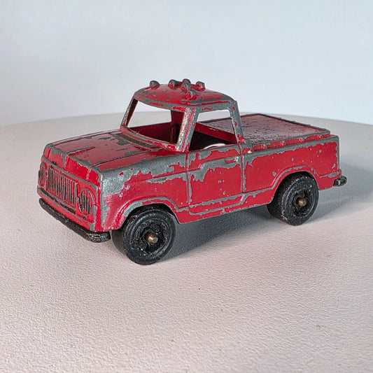 Vintage TootsieToy Red Pickup Truck Die-Cast Metal Toy Car Distressed Look Collectible