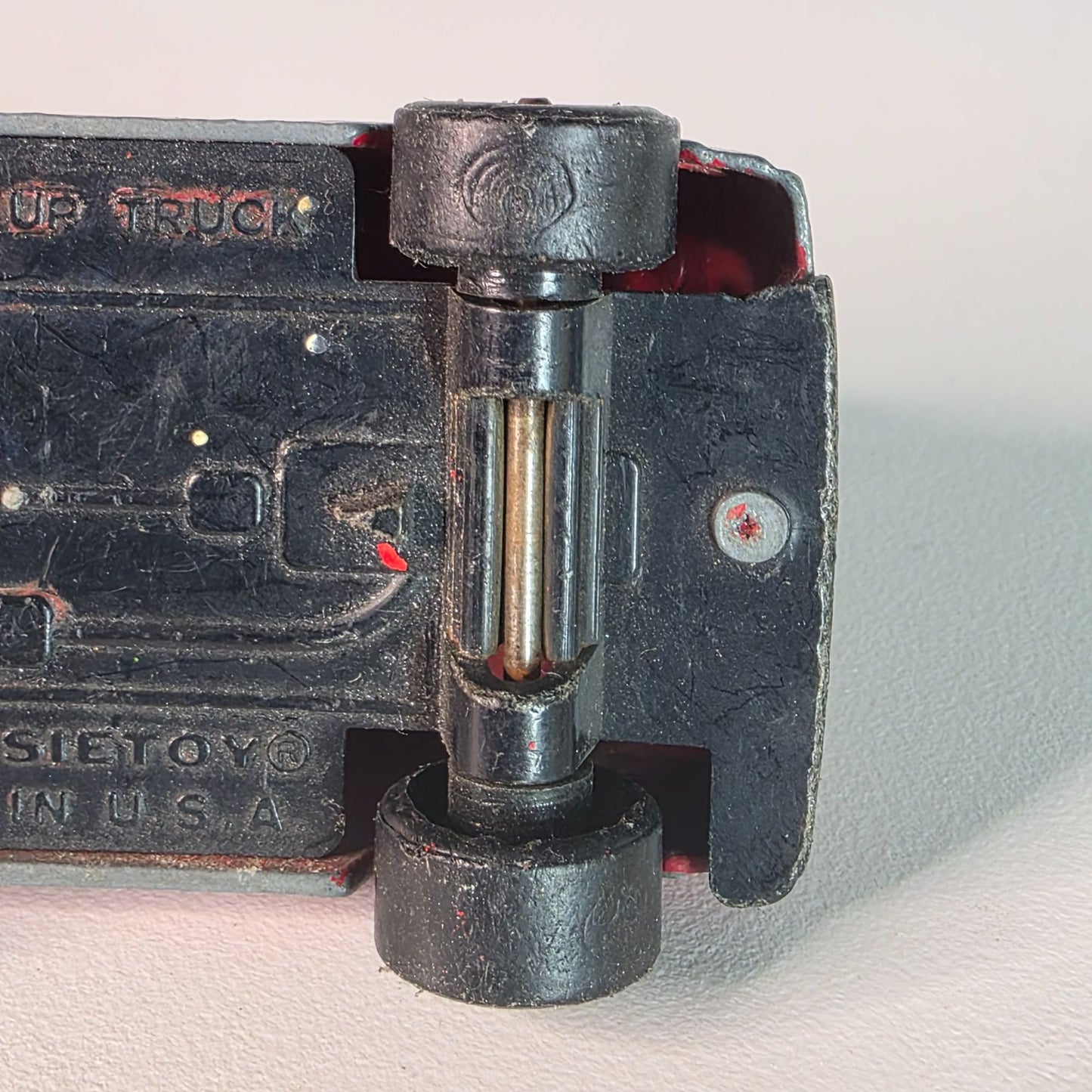 Vintage TootsieToy Red Pickup Truck Die-Cast Metal Toy Car Distressed Look Collectible